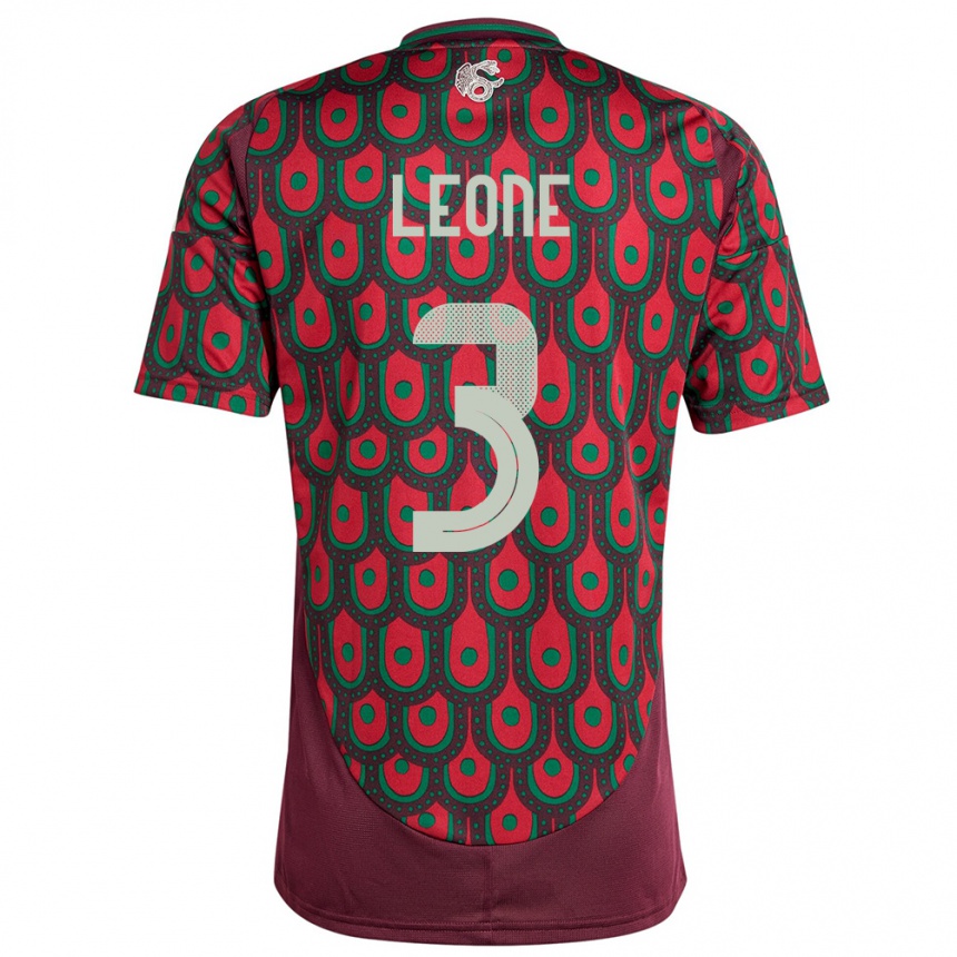 Kids Football Mexico Antonio Leone #3 Maroon Home Jersey 24-26 T-Shirt Australia