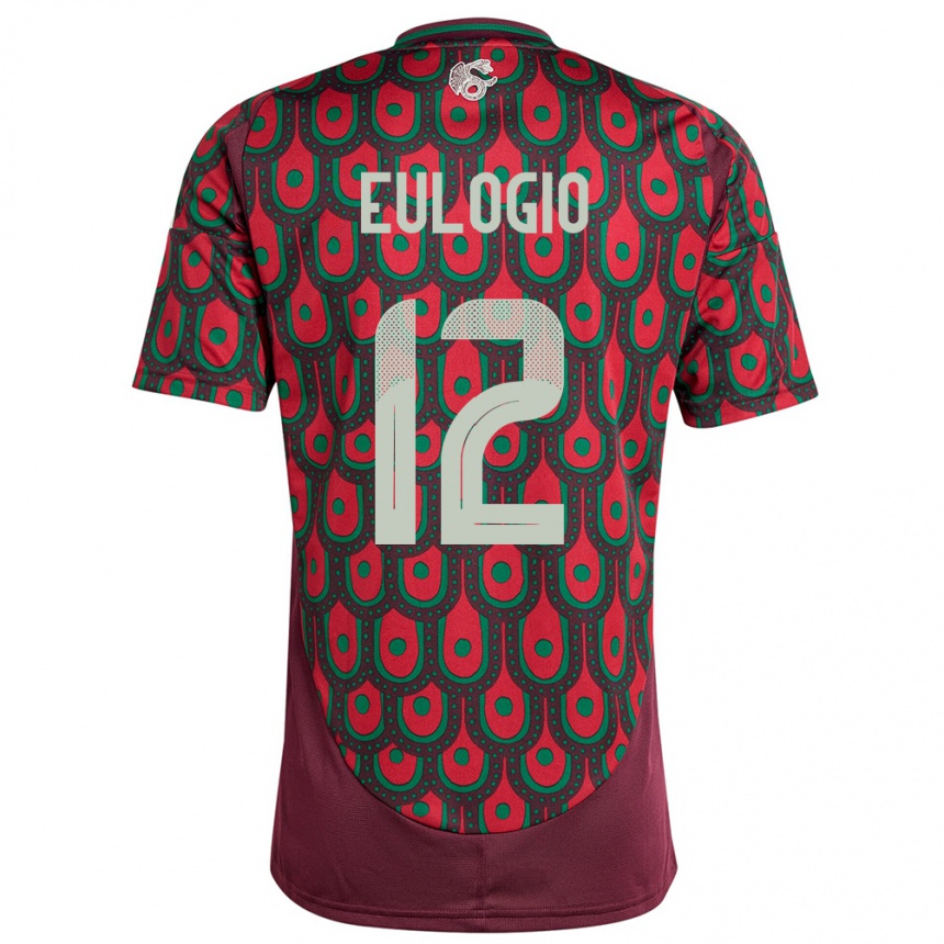 Kids Football Mexico Jose Eulogio #12 Maroon Home Jersey 24-26 T-Shirt Australia