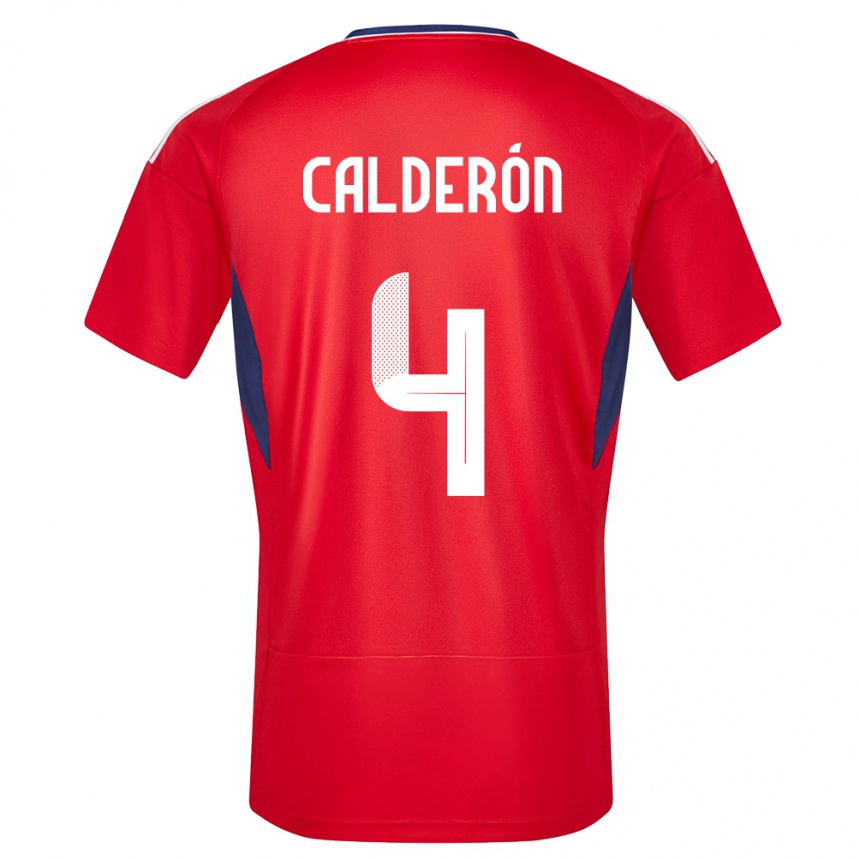 Kids Football Costa Rica Brandon Calderon #4 Red Home Jersey 24-26 T-Shirt Australia