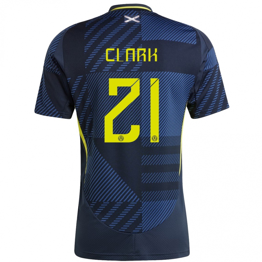 Kids Football Scotland Zander Clark #21 Dark Blue Home Jersey 24-26 T-Shirt Australia