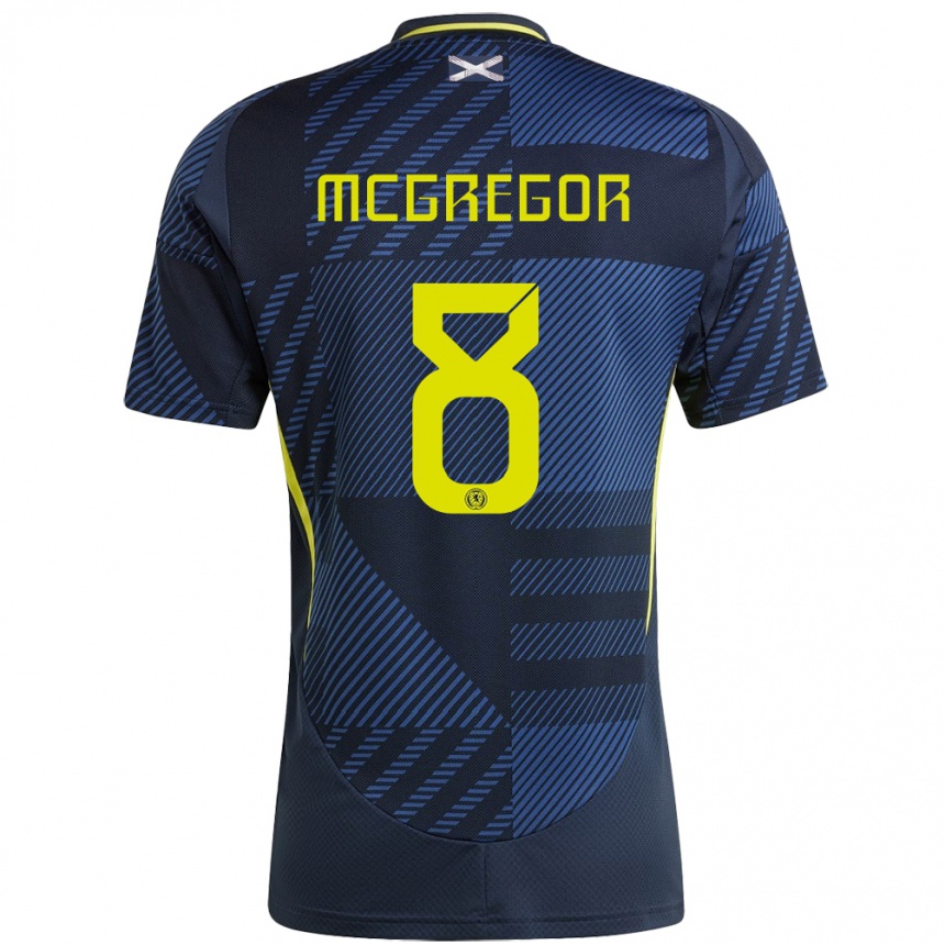 Kids Football Scotland Callum Mcgregor #8 Dark Blue Home Jersey 24-26 T-Shirt Australia