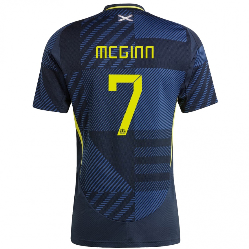 Kids Football Scotland John Mcginn #7 Dark Blue Home Jersey 24-26 T-Shirt Australia