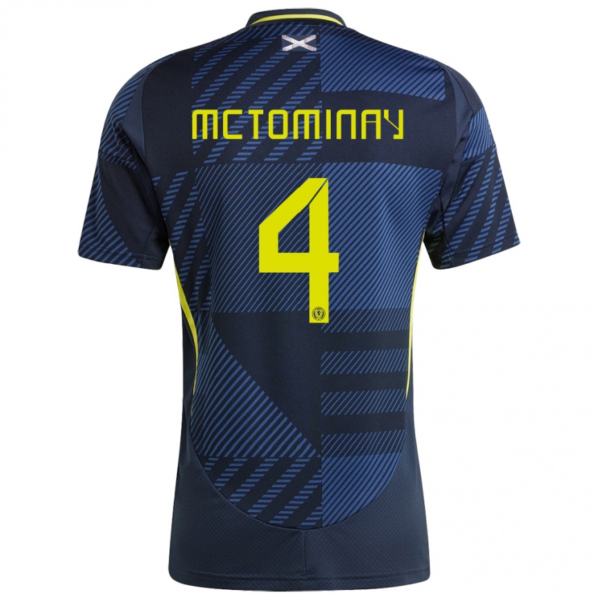 Kids Football Scotland Scott Mctominay #4 Dark Blue Home Jersey 24-26 T-Shirt Australia