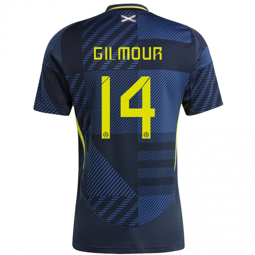 Kids Football Scotland Billy Gilmour #14 Dark Blue Home Jersey 24-26 T-Shirt Australia