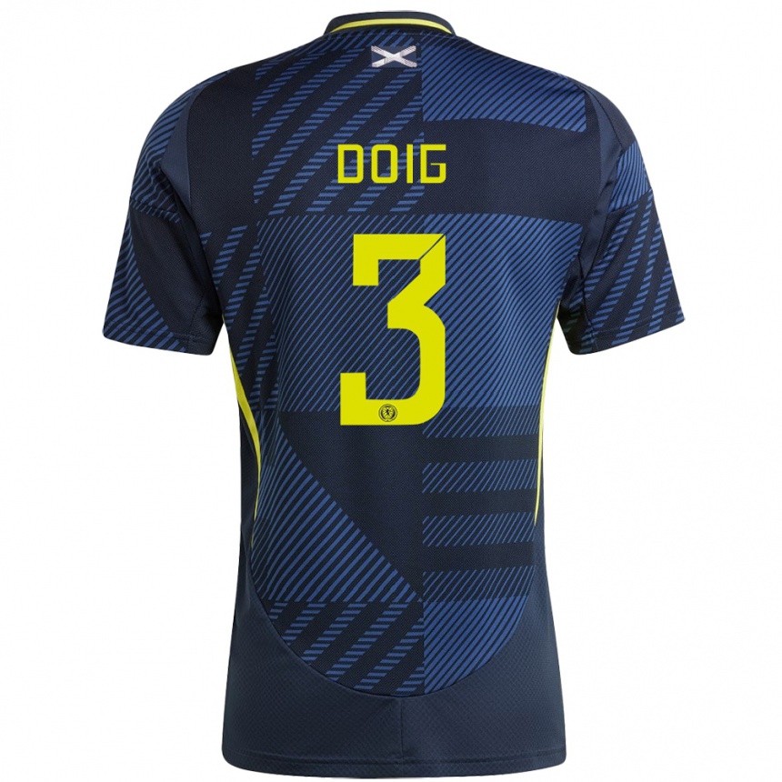 Kids Football Scotland Josh Doig #3 Dark Blue Home Jersey 24-26 T-Shirt Australia