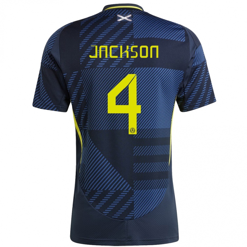 Kids Football Scotland Louis Jackson #4 Dark Blue Home Jersey 24-26 T-Shirt Australia