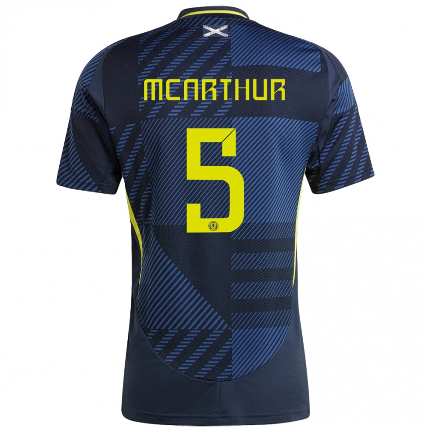 Kids Football Scotland Charlie Mcarthur #5 Dark Blue Home Jersey 24-26 T-Shirt Australia