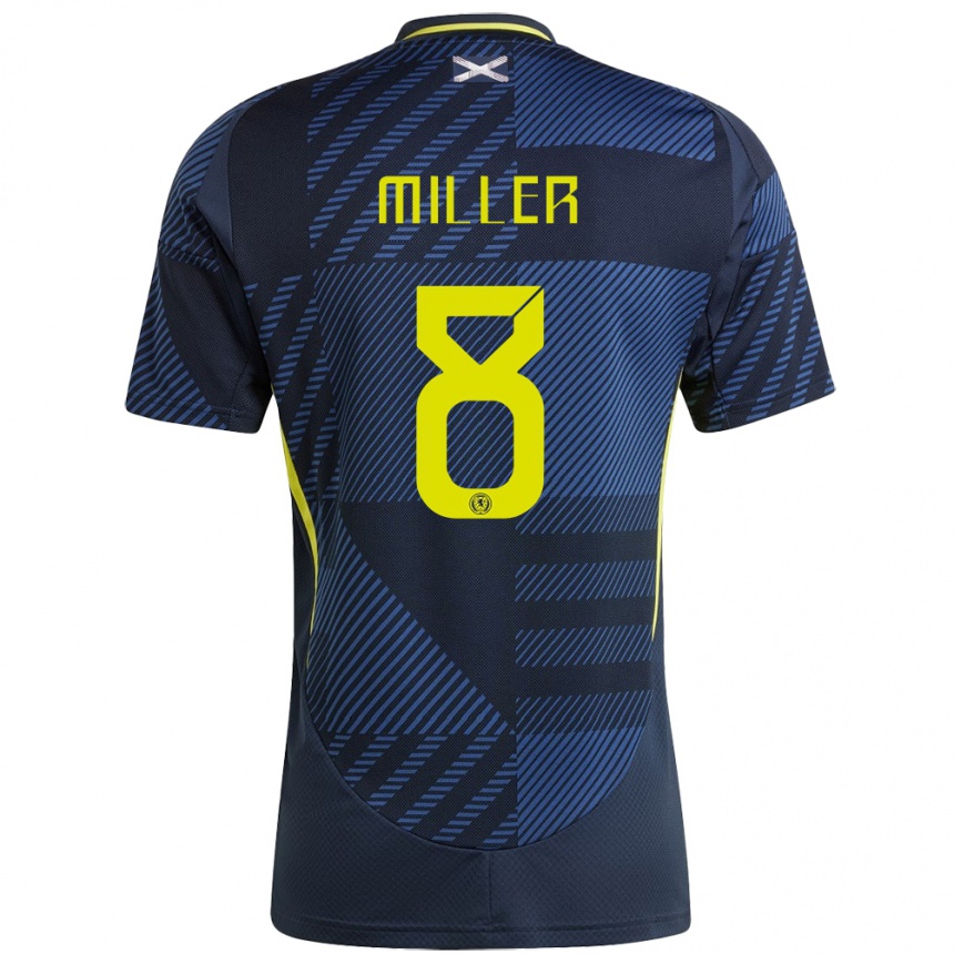 Kids Football Scotland Lennon Miller #8 Dark Blue Home Jersey 24-26 T-Shirt Australia