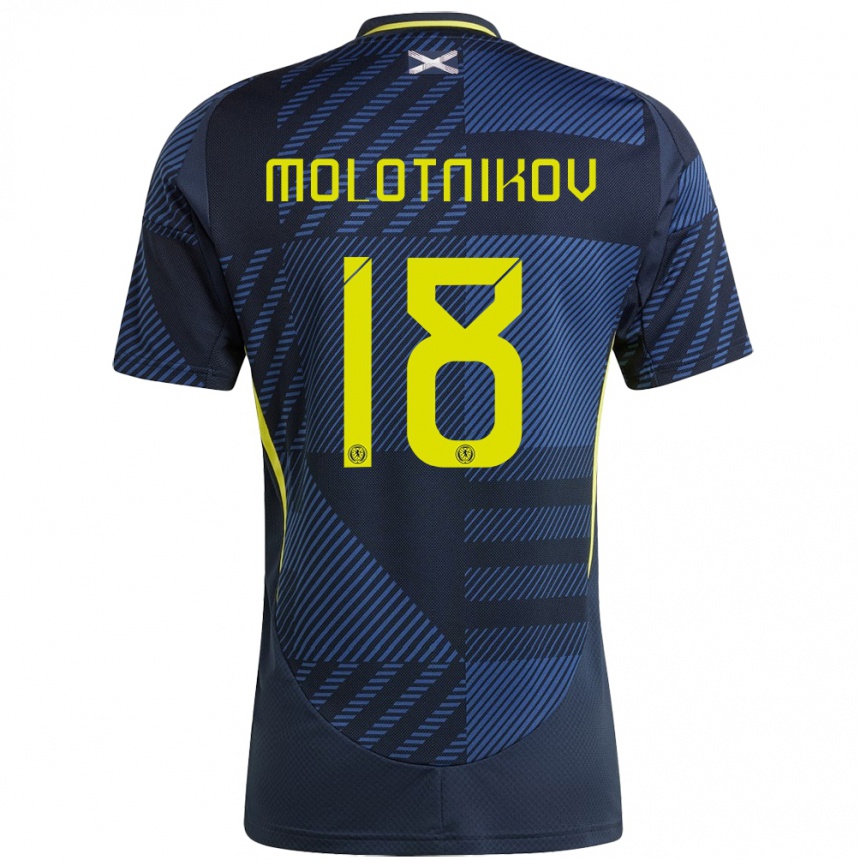 Kids Football Scotland Rudi Molotnikov #18 Dark Blue Home Jersey 24-26 T-Shirt Australia