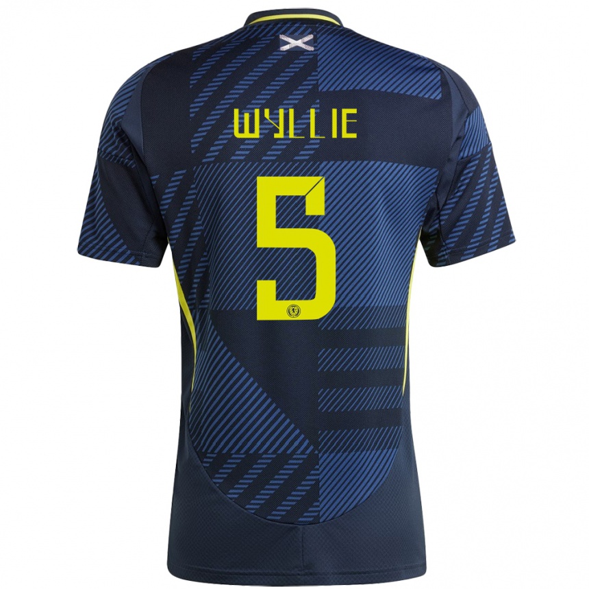 Kids Football Scotland Jack Wyllie #5 Dark Blue Home Jersey 24-26 T-Shirt Australia