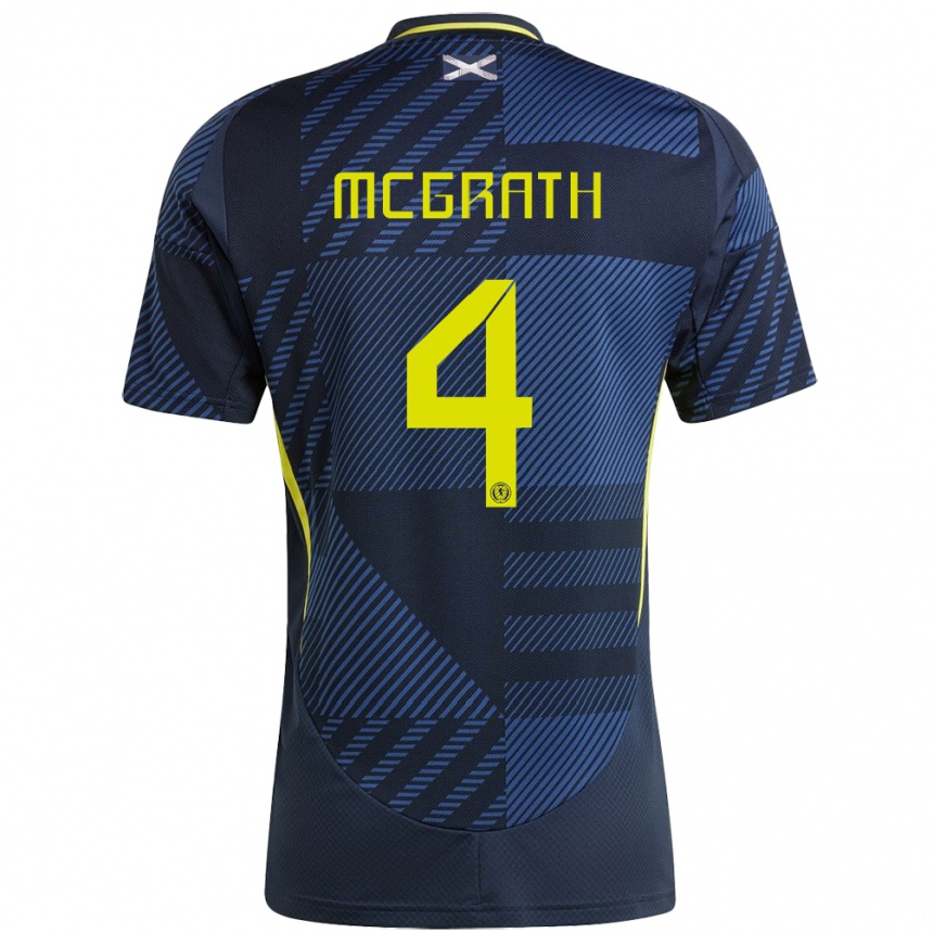 Kids Football Scotland Joseph Mcgrath #4 Dark Blue Home Jersey 24-26 T-Shirt Australia