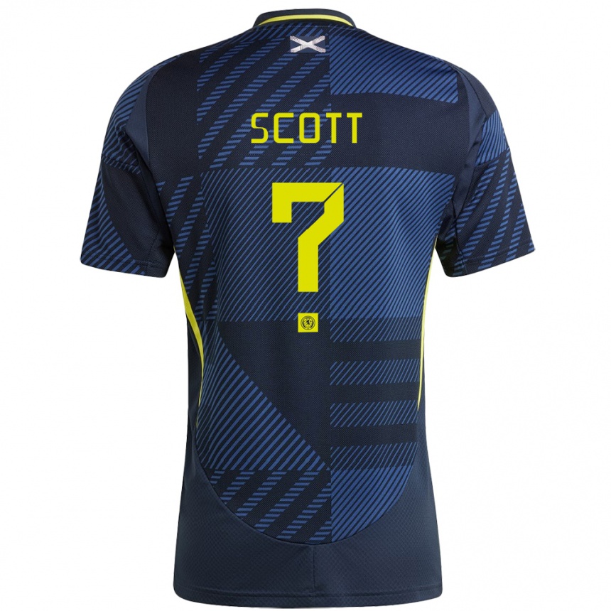 Kids Football Scotland Cameron Scott #0 Dark Blue Home Jersey 24-26 T-Shirt Australia