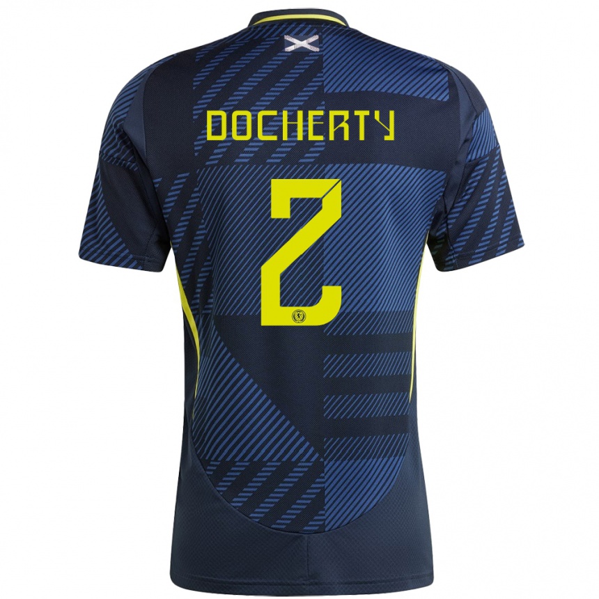 Kids Football Scotland Nicola Docherty #2 Dark Blue Home Jersey 24-26 T-Shirt Australia