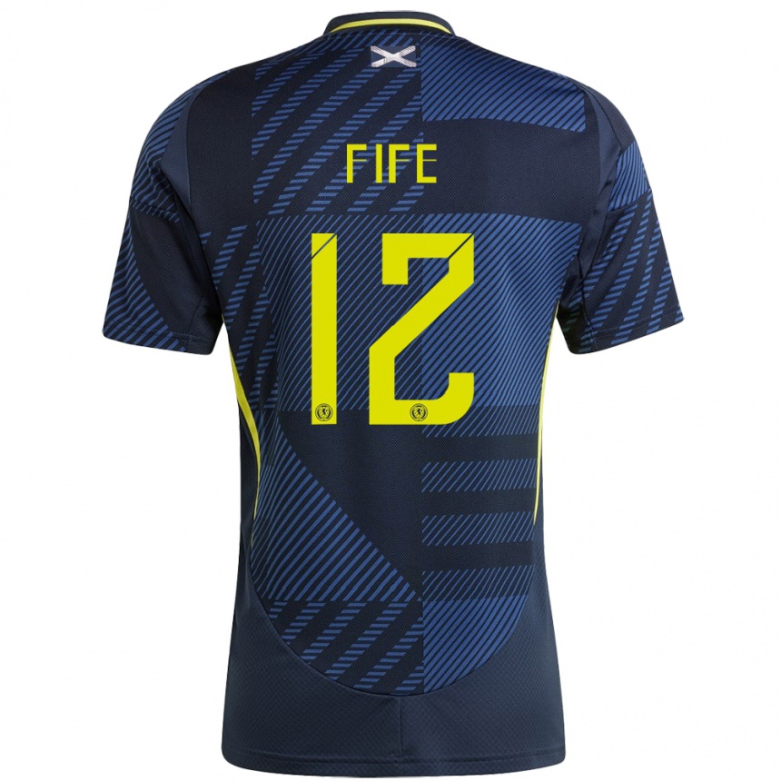 Kids Football Scotland Jenna Fife #12 Dark Blue Home Jersey 24-26 T-Shirt Australia