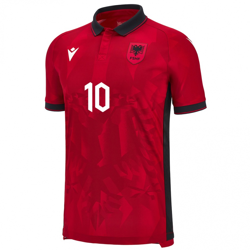 Kids Football Albania Nedim Bajrami #10 Red Home Jersey 24-26 T-Shirt Australia