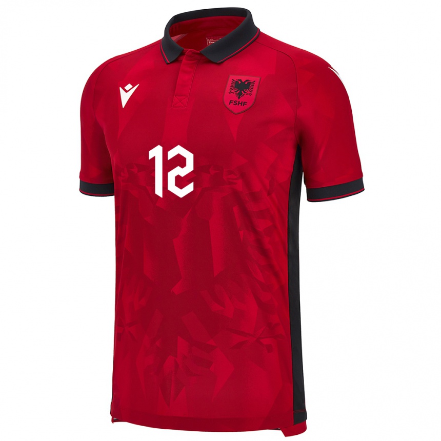 Kids Football Albania Antigona Hyska #12 Red Home Jersey 24-26 T-Shirt Australia