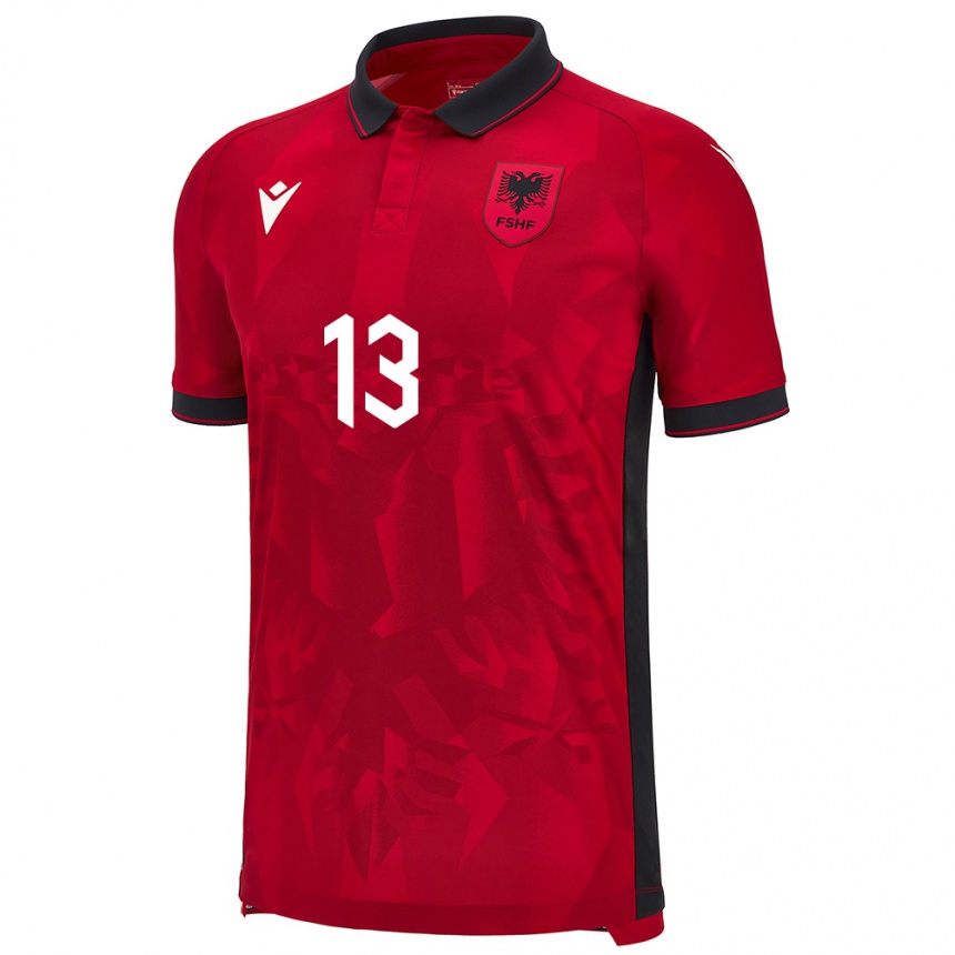 Kids Football Albania Fabjan Perndreca #13 Red Home Jersey 24-26 T-Shirt Australia