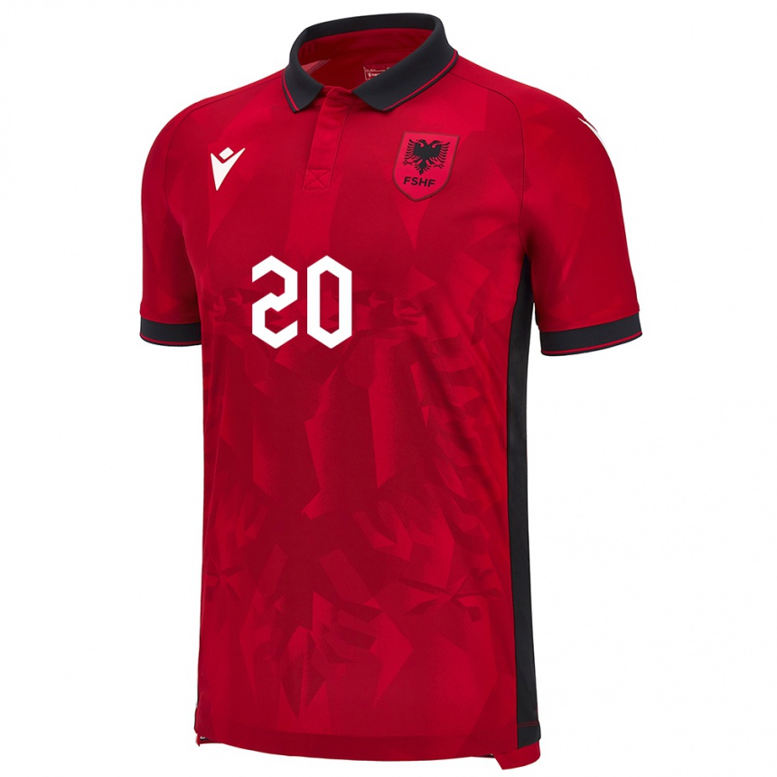 Kids Football Albania Bora Fucia #20 Red Home Jersey 24-26 T-Shirt Australia