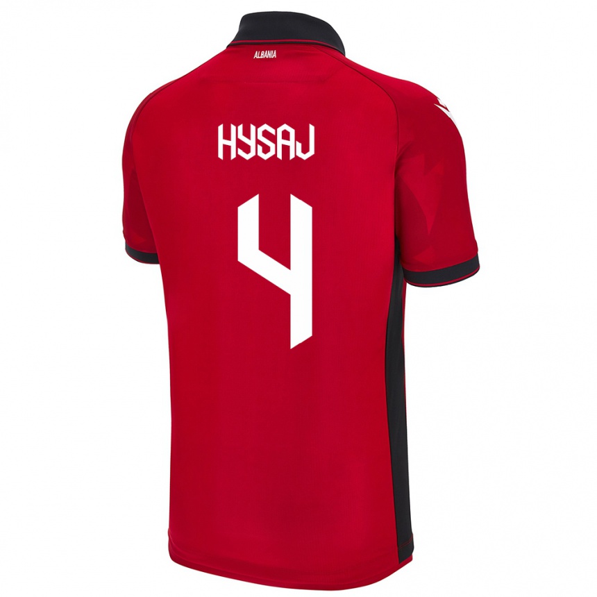 Kids Football Albania Elseid Hysaj #4 Red Home Jersey 24-26 T-Shirt Australia