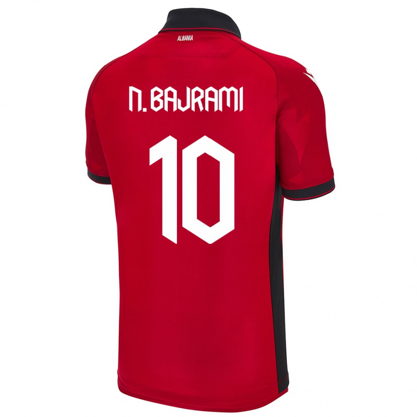 Kids Football Albania Nedim Bajrami #10 Red Home Jersey 24-26 T-Shirt Australia