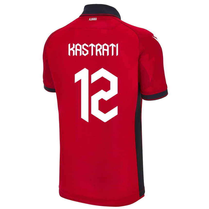 Kids Football Albania Elhan Kastrati #12 Red Home Jersey 24-26 T-Shirt Australia