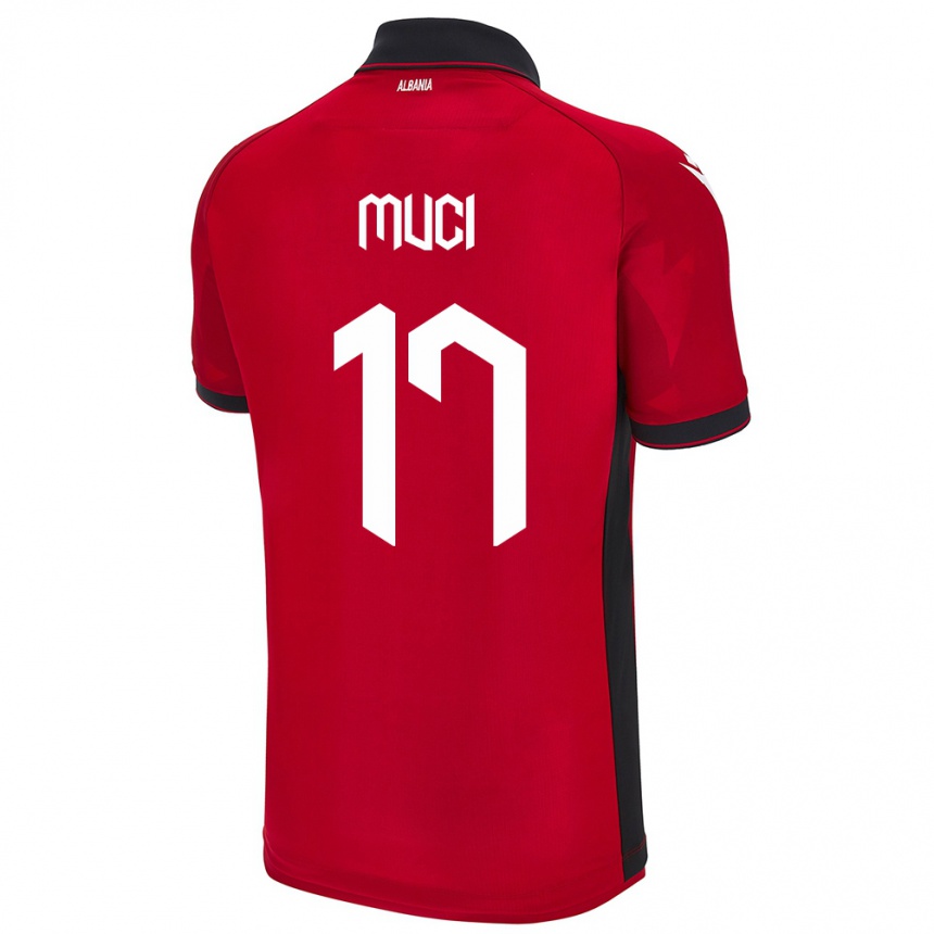 Kids Football Albania Ernest Muci #17 Red Home Jersey 24-26 T-Shirt Australia