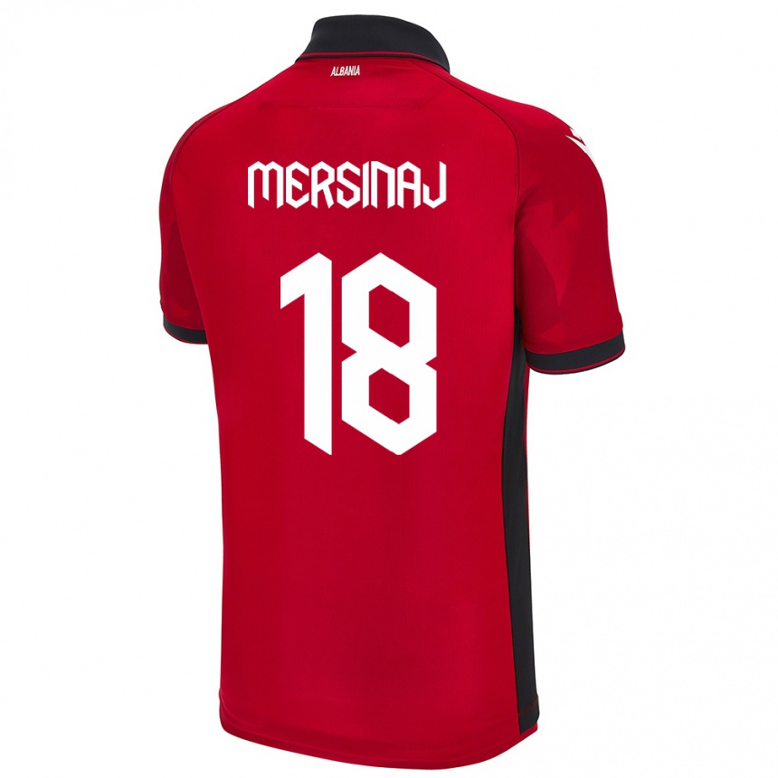 Kids Football Albania Jon Mersinaj #18 Red Home Jersey 24-26 T-Shirt Australia