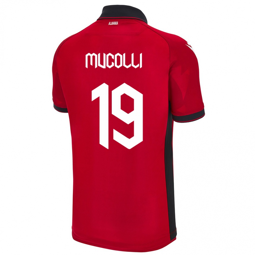 Kids Football Albania Arbnor Mucolli #19 Red Home Jersey 24-26 T-Shirt Australia