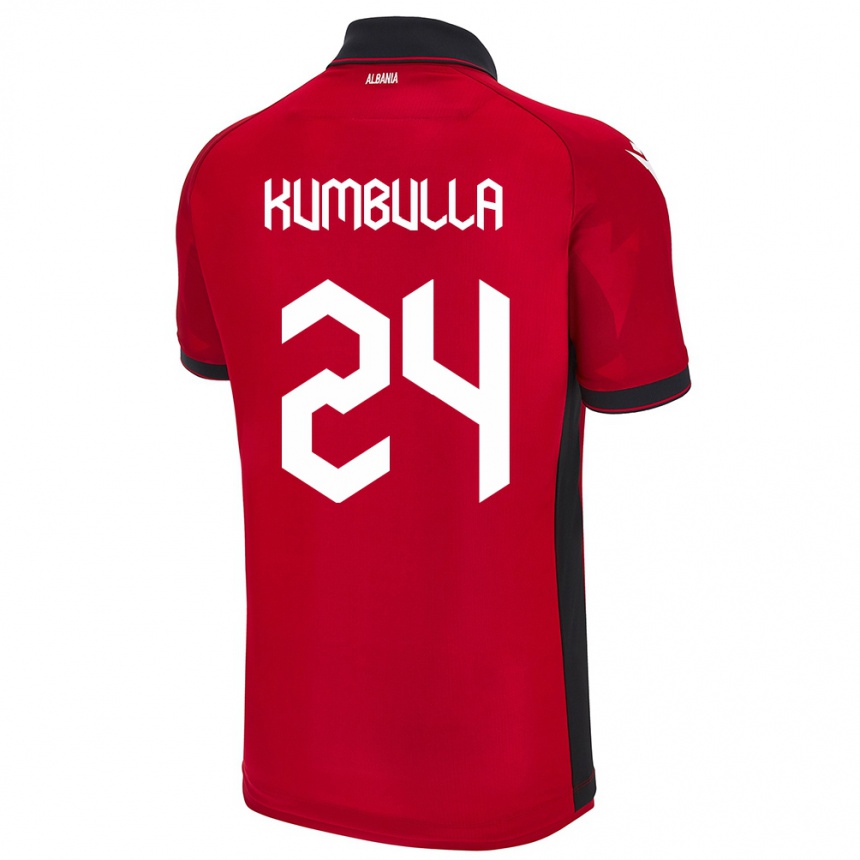 Kids Football Albania Marash Kumbulla #24 Red Home Jersey 24-26 T-Shirt Australia