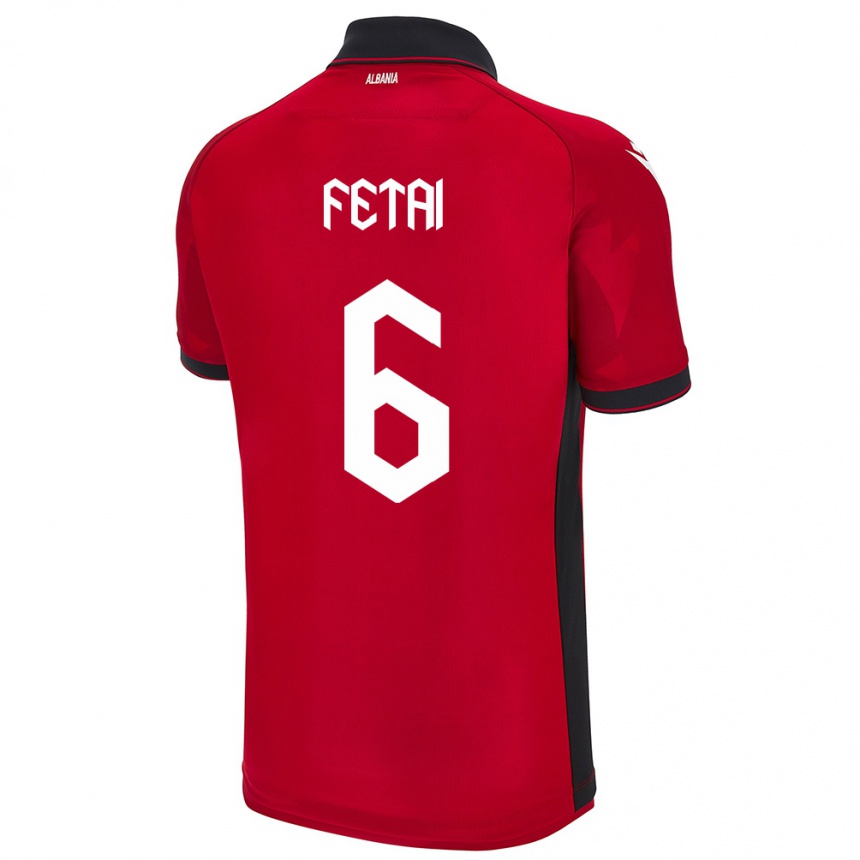 Kids Football Albania Feta Fetai #6 Red Home Jersey 24-26 T-Shirt Australia