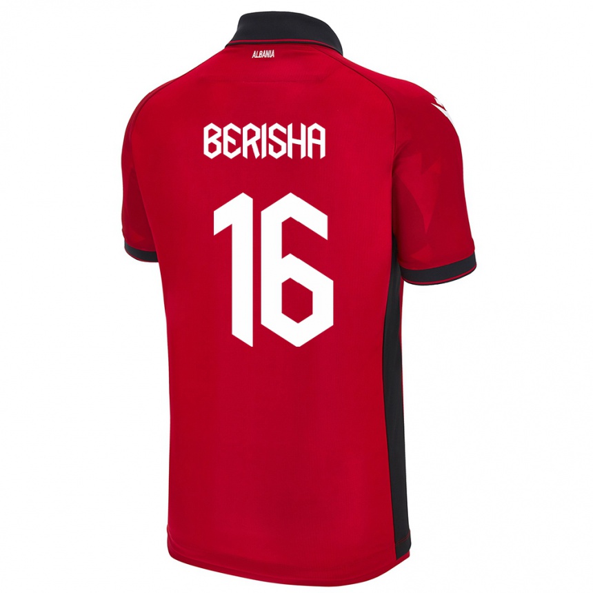 Kids Football Albania Medon Berisha #16 Red Home Jersey 24-26 T-Shirt Australia