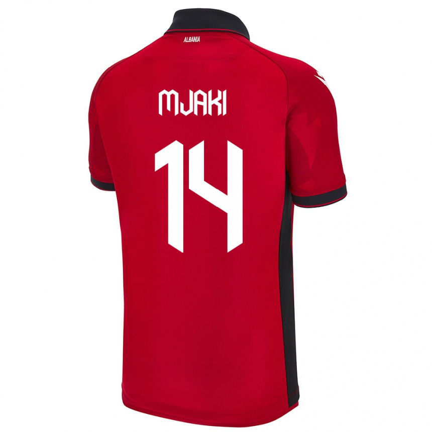 Kids Football Albania Agan Mjaki #14 Red Home Jersey 24-26 T-Shirt Australia