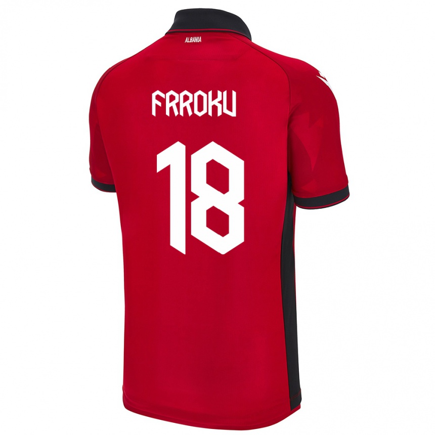 Kids Football Albania Leandro Frroku #18 Red Home Jersey 24-26 T-Shirt Australia