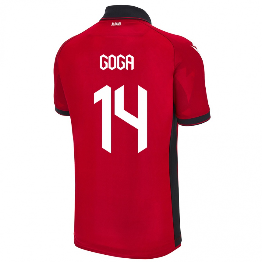 Kids Football Albania Ergi Goga #14 Red Home Jersey 24-26 T-Shirt Australia