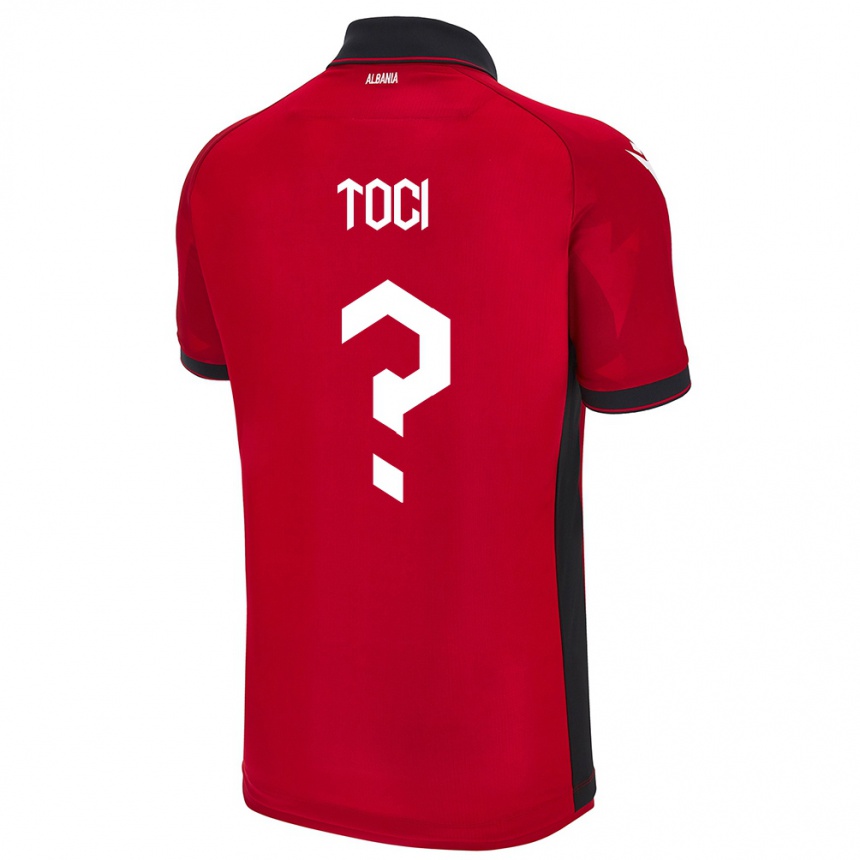 Kids Football Albania Eljon Toci #0 Red Home Jersey 24-26 T-Shirt Australia