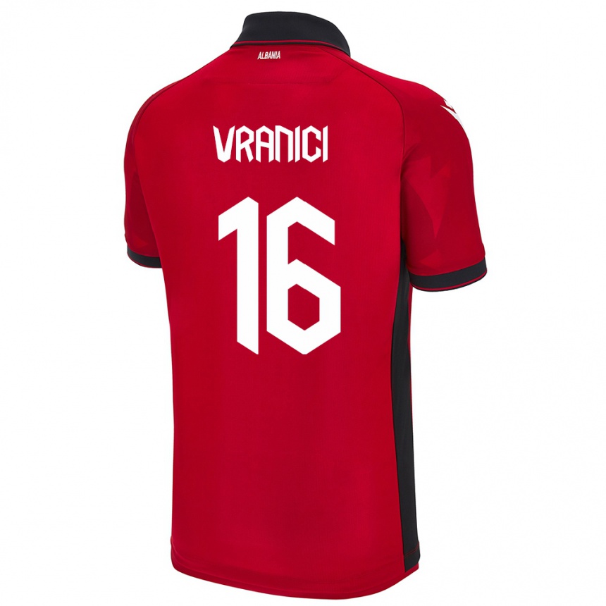 Kids Football Albania Dean Vranici #16 Red Home Jersey 24-26 T-Shirt Australia