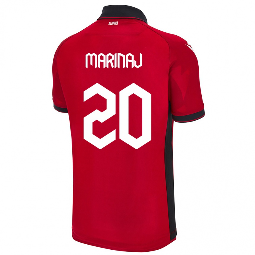 Kids Football Albania Kledi Marinaj #20 Red Home Jersey 24-26 T-Shirt Australia