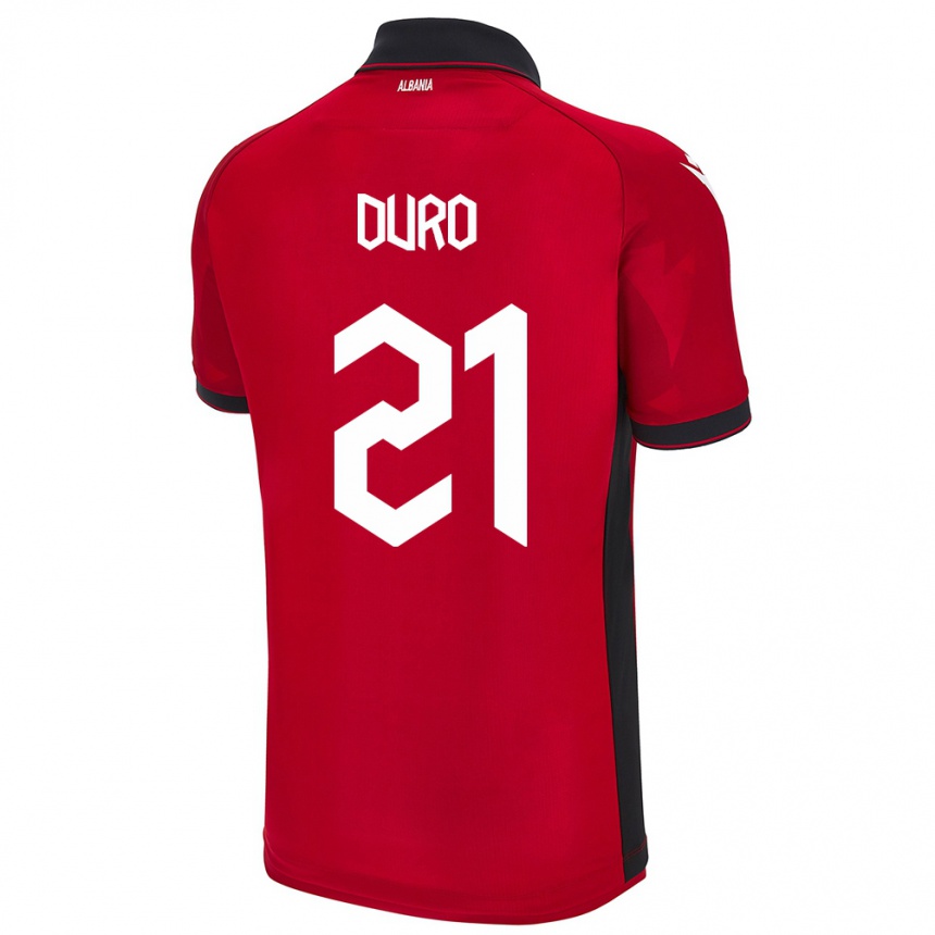 Kids Football Albania Dejvi Duro #21 Red Home Jersey 24-26 T-Shirt Australia