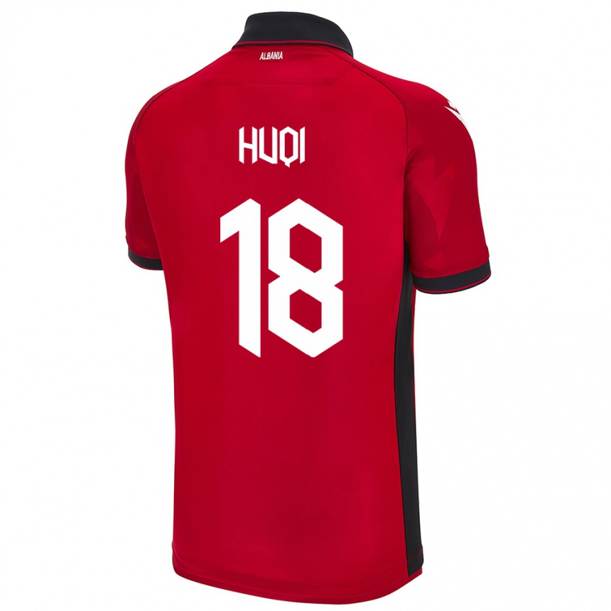 Kids Football Albania Mattia Huqi #18 Red Home Jersey 24-26 T-Shirt Australia