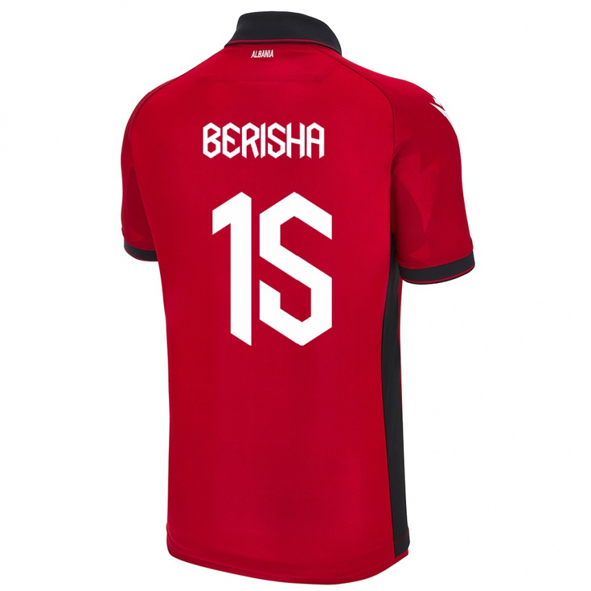 Kids Football Albania Gresa Berisha #15 Red Home Jersey 24-26 T-Shirt Australia