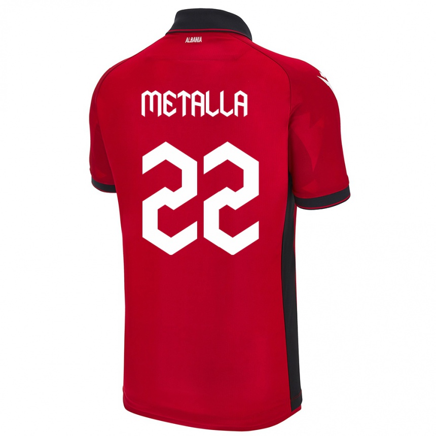 Kids Football Albania Mikaela Metalla #22 Red Home Jersey 24-26 T-Shirt Australia