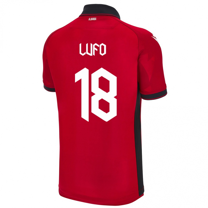 Kids Football Albania Esi Lufo #18 Red Home Jersey 24-26 T-Shirt Australia