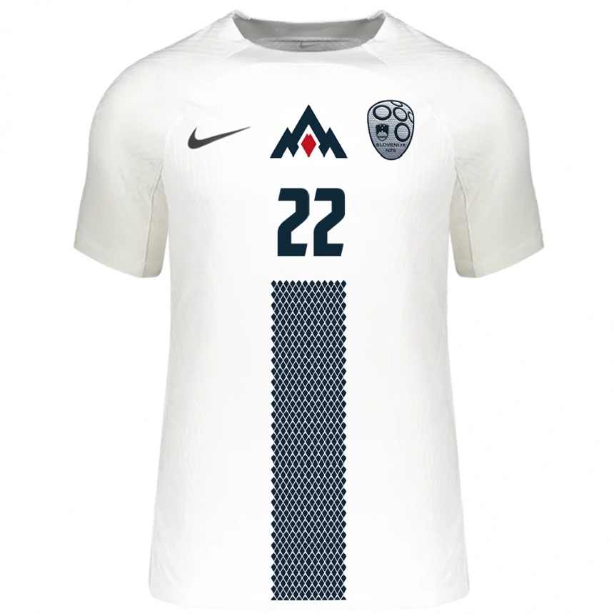 Kids Football Slovenia Adam Gnezda Cerin #22 White Home Jersey 24-26 T-Shirt Australia