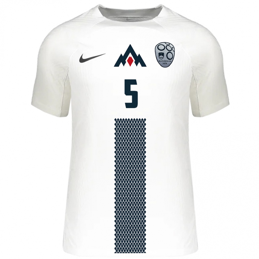 Kids Football Slovenia Matevz Simnovec #5 White Home Jersey 24-26 T-Shirt Australia