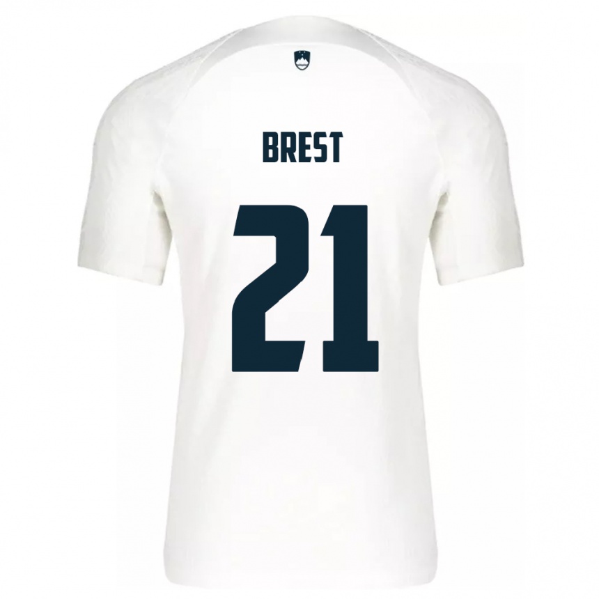 Kids Football Slovenia Marko Brest #21 White Home Jersey 24-26 T-Shirt Australia