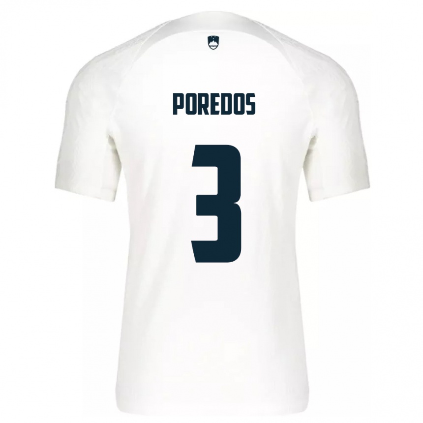 Kids Football Slovenia Luka Poredos #3 White Home Jersey 24-26 T-Shirt Australia