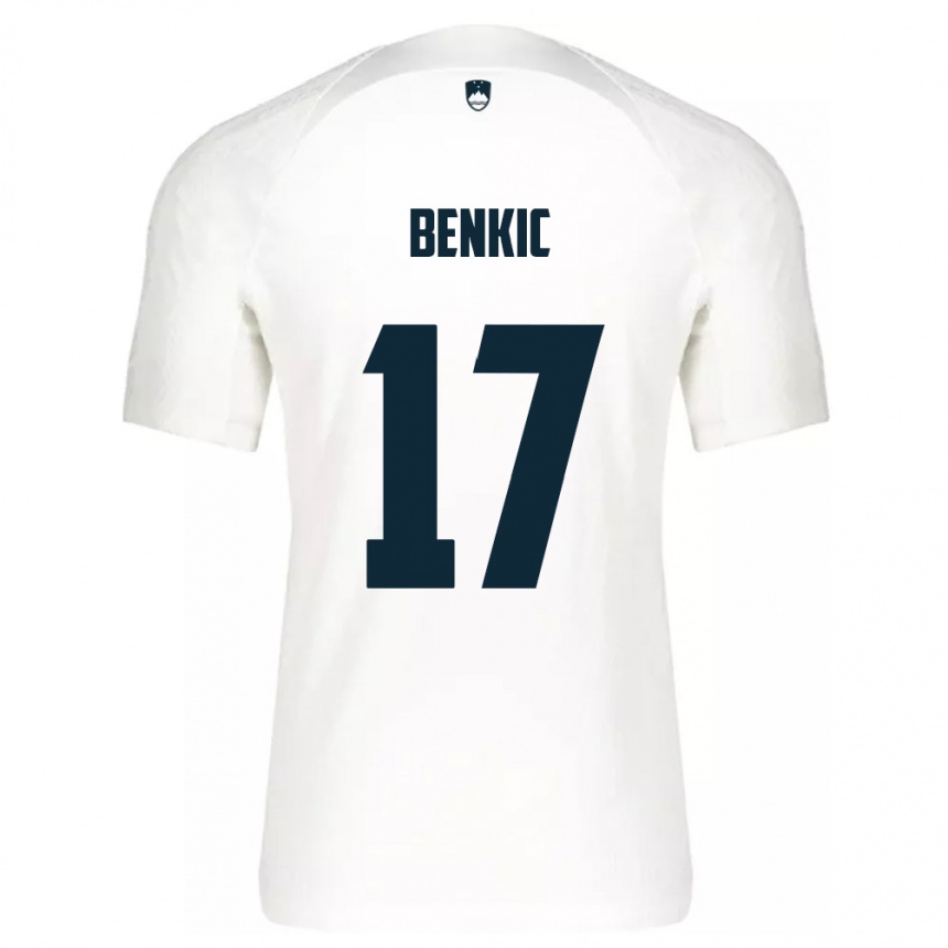 Kids Football Slovenia Kevin Benkic #17 White Home Jersey 24-26 T-Shirt Australia