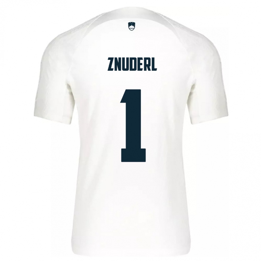 Kids Football Slovenia Tai Znuderl #1 White Home Jersey 24-26 T-Shirt Australia