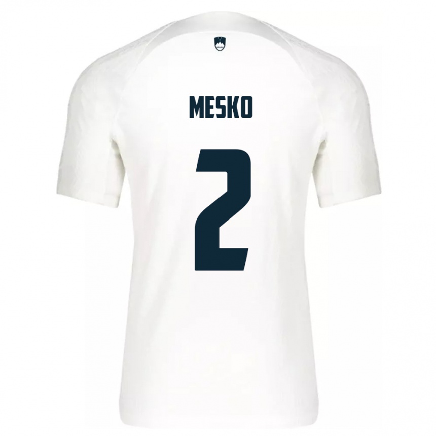 Kids Football Slovenia Zan Mesko #2 White Home Jersey 24-26 T-Shirt Australia