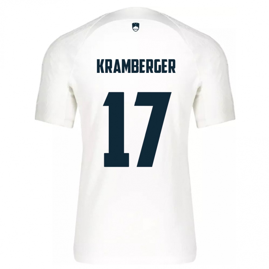 Kids Football Slovenia Enej Kramberger #17 White Home Jersey 24-26 T-Shirt Australia